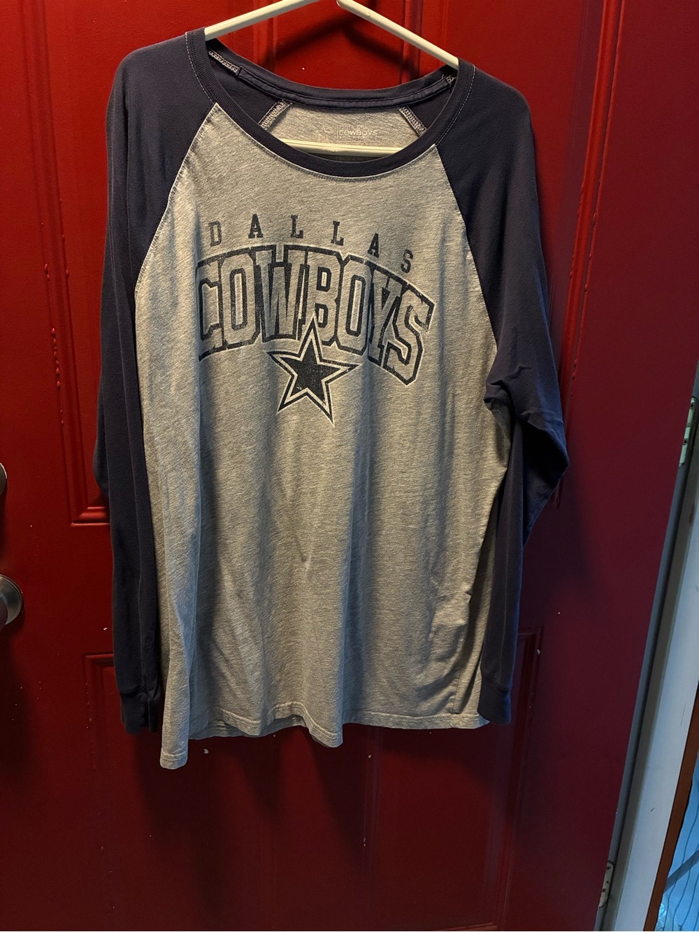 NFL Dallas Cowboys Heather Gray Tee with Navy Trim